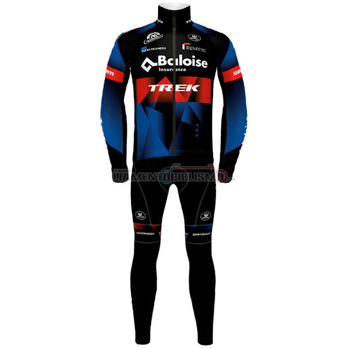 Abbigliamento Ciclismo Trek Nero Manica Lunga 2021 Rosso Blu